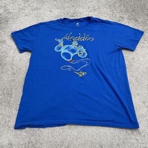 Disney Aladdin Graphic T-Shirt Mens XL Blue Crew Neck Short Sleeve Cotton Tee